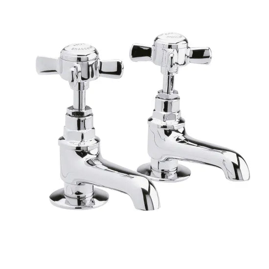 Beaumont Traditional Basin Taps - Chrome & Brushed Brass