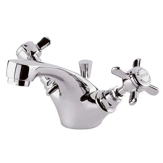 Beaumont Traditional Mono Basin Mixer - Chrome & Brushed Brass