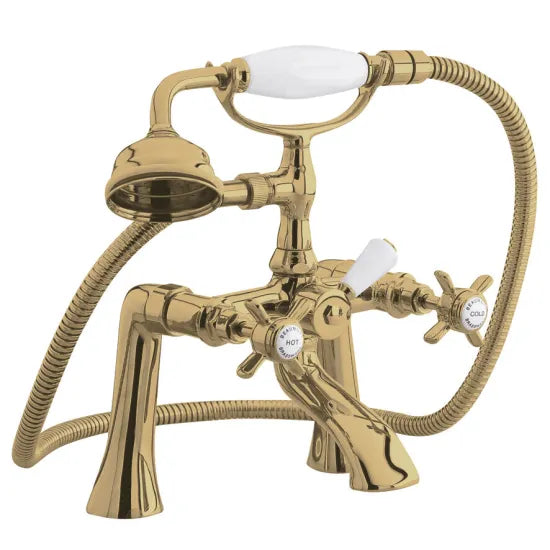 Beaumont Traditional Bath Shower Mixer - Chrome & Brushed Brass