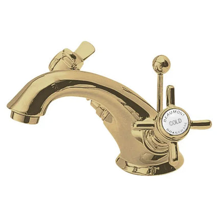 Beaumont Traditional Mono Basin Mixer - Chrome & Brushed Brass