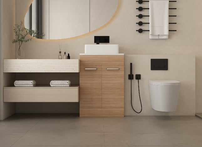 FlowLine 600mm Waterproof Base Unit | 2 Door | Storage or Sink Base | 3 Colours