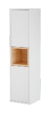 AquaCore 300mm Waterproof Wall Mounted Storage Unit | 2 Door & Open Shelf | Oak Detail