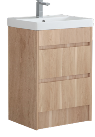 Sydney 600mm Waterproof Vanity Unit with Edge Basin | 2 Drawers | 5 Colours