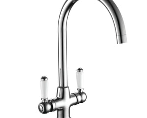 Kartell Buckingham Traditional Mono Kitchen Sink Mixer Tap Chrome Brass