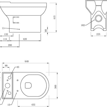 Tivoli 4-Piece Bathroom Suite - Basin, Pedestal, Rimless WC & Soft Close Seat