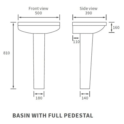 Tivoli 4-Piece Bathroom Suite - Basin, Pedestal, Rimless WC & Soft Close Seat