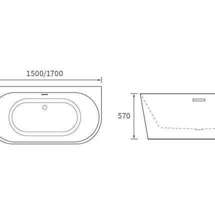 BG Bathrooms Rhinog Freestanding Double End Bath | 1500 or 1700mm | White