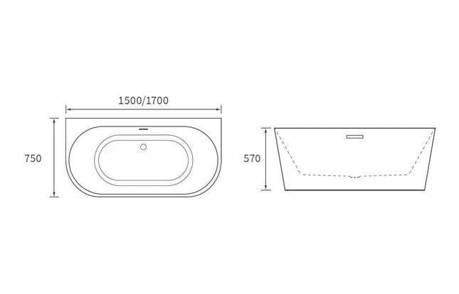 BG Bathrooms Rhinog Freestanding Double End Bath | 1500 or 1700mm | White