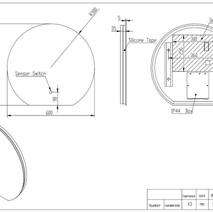 Scudo ALBA 600x560 LED Mirror