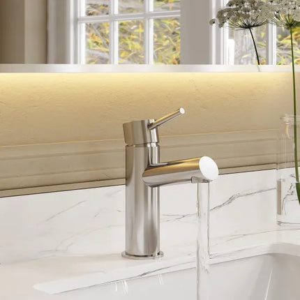Nuie Navala Mono Basin Mixer Tap with Push-Button Waste | Chrome, Matt Black or Brushed Brass