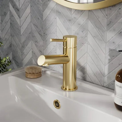 Nuie Navala Mono Basin Mixer Tap with Push-Button Waste | Chrome, Matt Black or Brushed Brass