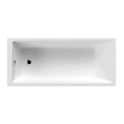 Nuie Thin Edge Square Bath with Leg Set | Single or Double Ended | 3 Sizes | White Acrylic