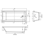 1800mm x 800mm Single Ended