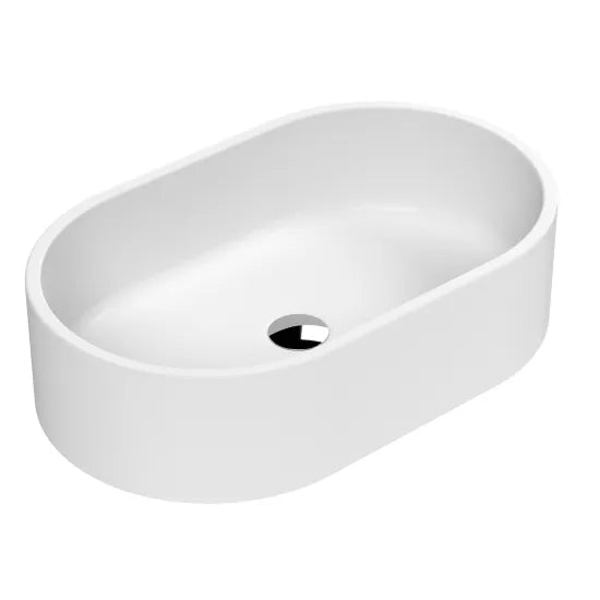 Hudson Reed Luxe Oval Vessel Basin 565mm - Matt White or Matt Black