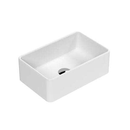Nuie Salana 365mm Rectangular Countertop Basin | Matt White, Black & Grey