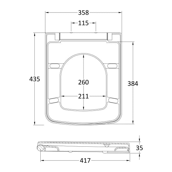Luxury D-Shape Soft Close Toilet Seat - White with Quick Release