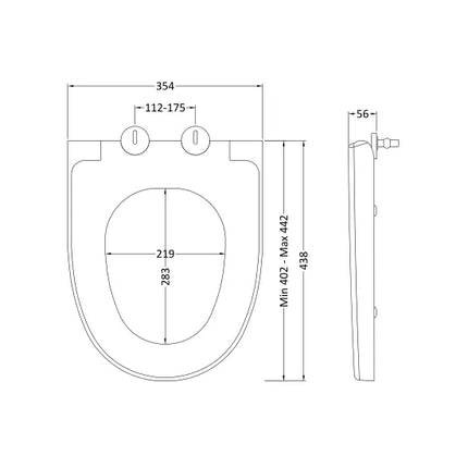 Hudson Reed Maya Round Soft Close Toilet Seat - White