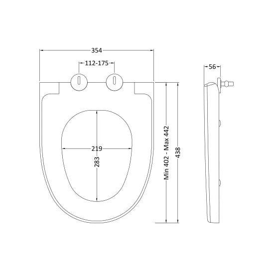 Hudson Reed Maya Round Soft Close Toilet Seat - White