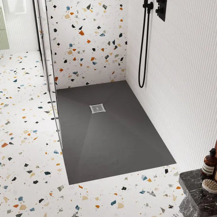 Nuie Slimline Rectangular Shower Tray 1400 x 800mm — Grey Slate (NLT71033)