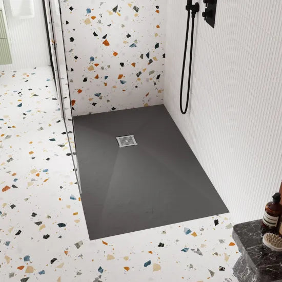 Nuie Slimline Rectangular Shower Tray 1400 x 800mm — Grey Slate (NLT71033)