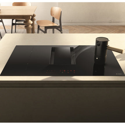 Elica NikolaTesla Alpha 78cm Venting Induction Hob - Black Glass 4 Zone