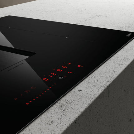 Elica NikolaTesla Alpha 78cm Venting Induction Hob - Black Glass 4 Zone