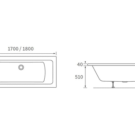 Avani Square Double End 0TH Bath w/Legs