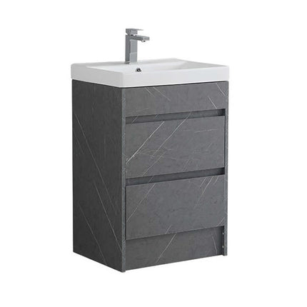 Sydney 600mm Waterproof Vanity Unit with Edge Basin - 2 Drawers Marble Grey
