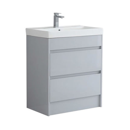 Sydney 750mm Waterproof Vanity Unit with Edge Basin - 2 Drawers Light Grey
