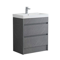 Sydney 750mm Waterproof Vanity Unit with Edge Basin - 2 Drawers Marble Grey