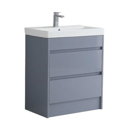 Sydney 750mm Waterproof Vanity Unit with Edge Basin - 2 Drawers Mid Grey