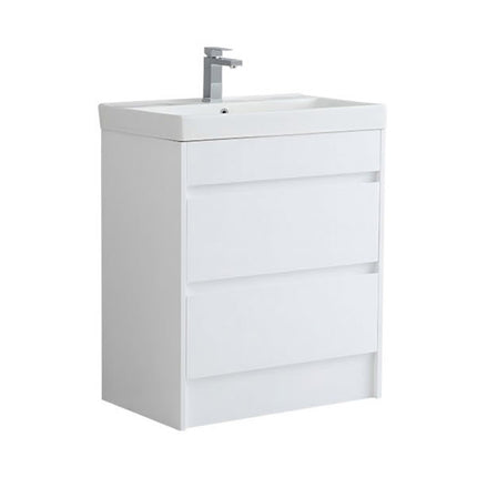 Sydney 750mm Waterproof Vanity Unit with Edge Basin - 2 Drawers White Gloss