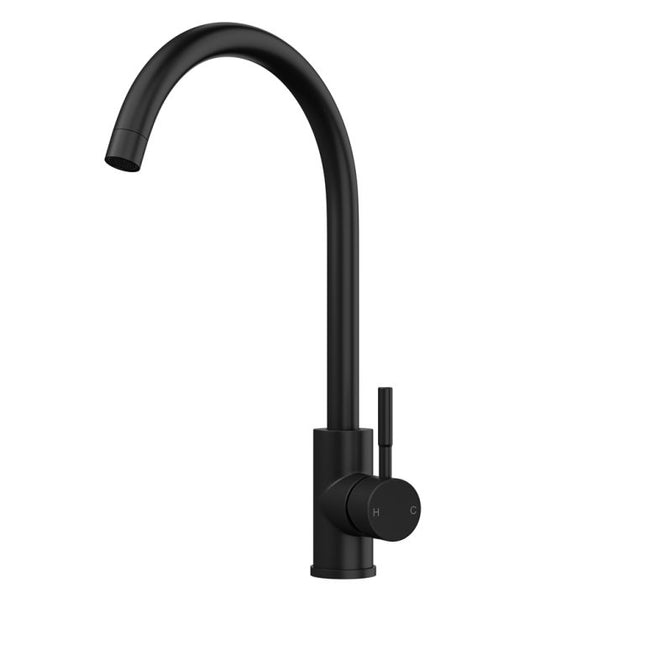 Vito Swan TOP-FIX Kitchen Mixer Tap | Curved Spout | Chrome, Black, Brass & Steel Matt Black