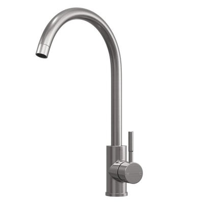 Vito Swan TOP-FIX Kitchen Mixer Tap | Curved Spout | Chrome, Black, Brass & Steel Brushed Steel