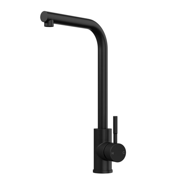 Vito L Neck TOP-FIX Kitchen Mixer Tap | Extended Reach | Chrome, Black, Brass & Steel Matt Black