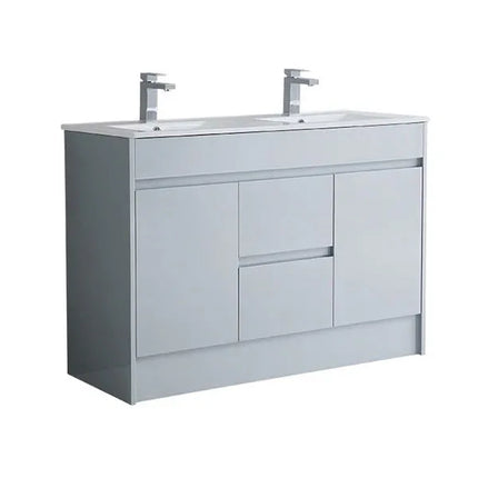 Melbourne 1200mm Waterproof Double Vanity Unit with Twin Basins | His & Hers Light Grey