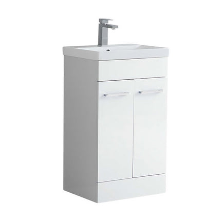 Portland 500mm Waterproof Vanity Unit with Edge Basin | Cloakroom Furniture White Gloss