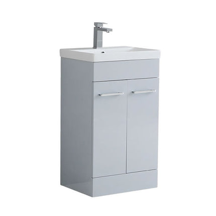 Portland 500mm Waterproof Vanity Unit with Edge Basin | Cloakroom Furniture Light Grey