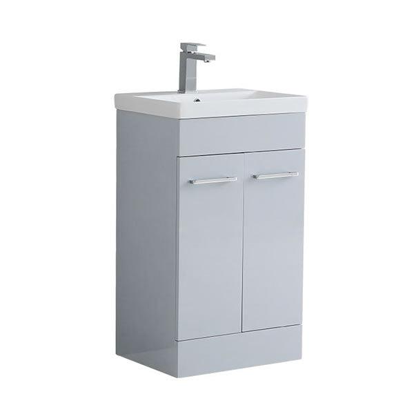 Portland 500mm Waterproof Vanity Unit with Edge Basin | Cloakroom Furniture Light Grey