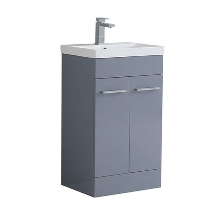 Portland 500mm Waterproof Vanity Unit with Edge Basin | Cloakroom Furniture Mid Grey