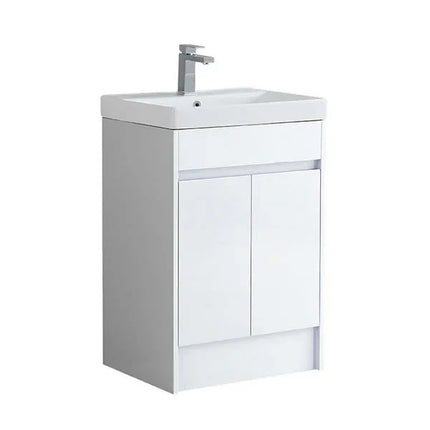 Melbourne 600mm Waterproof Vanity Unit with Basin | Slim Edge Collection White Gloss Edge