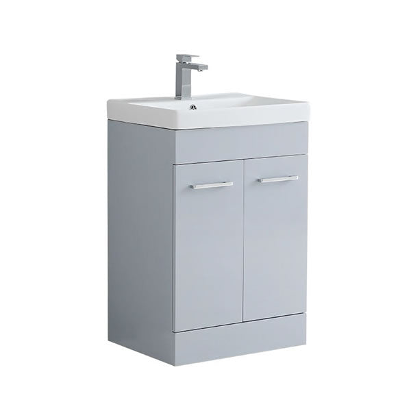 Portland 600mm Waterproof Vanity Unit with Edge Basin | Modern Design Light Grey