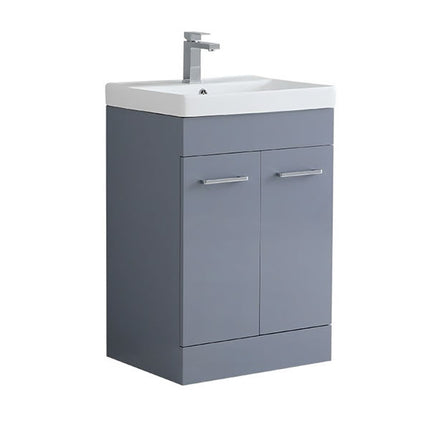 Portland 600mm Waterproof Vanity Unit with Edge Basin | Modern Design Mid Grey