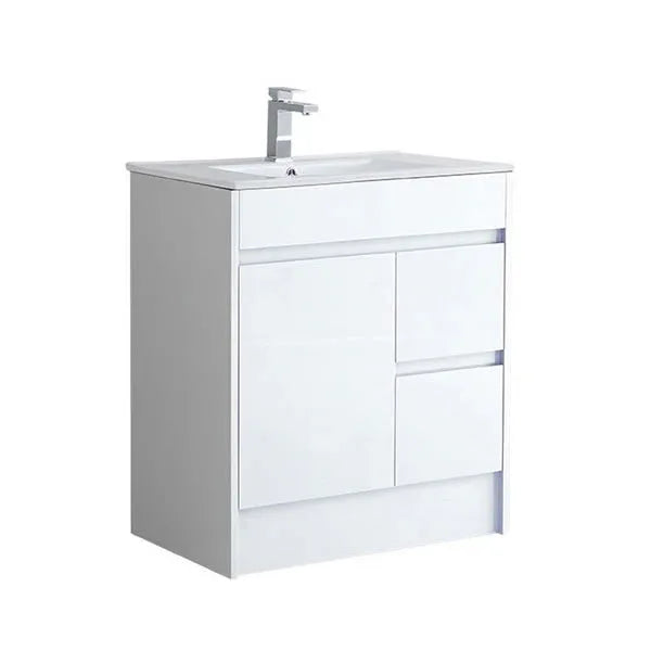 Melbourne 750mm Waterproof Vanity Unit with Basin | Slim Edge Collection White Gloss Slim