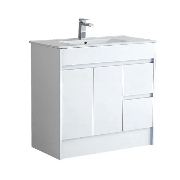 Melbourne 900mm Waterproof Vanity Unit with Basin | Slim Collection White Gloss