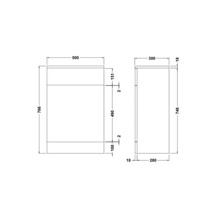 Nuie Mayford Floor-Standing WC Unit | White | 500 & 600mm