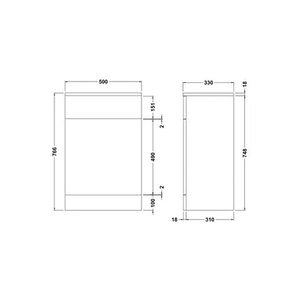 Nuie Mayford Floor-Standing WC Unit | White | 500 & 600mm