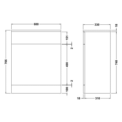 Nuie Mayford Floor-Standing WC Unit | White | 500 & 600mm