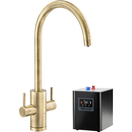 Abode Profile 4 IN 1 Monobloc Tap & Proboil.4E Tank Antique Brass