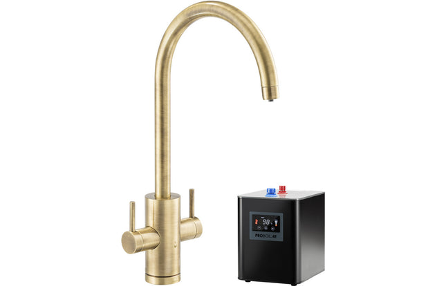 Abode Profile 4 IN 1 Monobloc Tap & Proboil.4E Tank Antique Brass